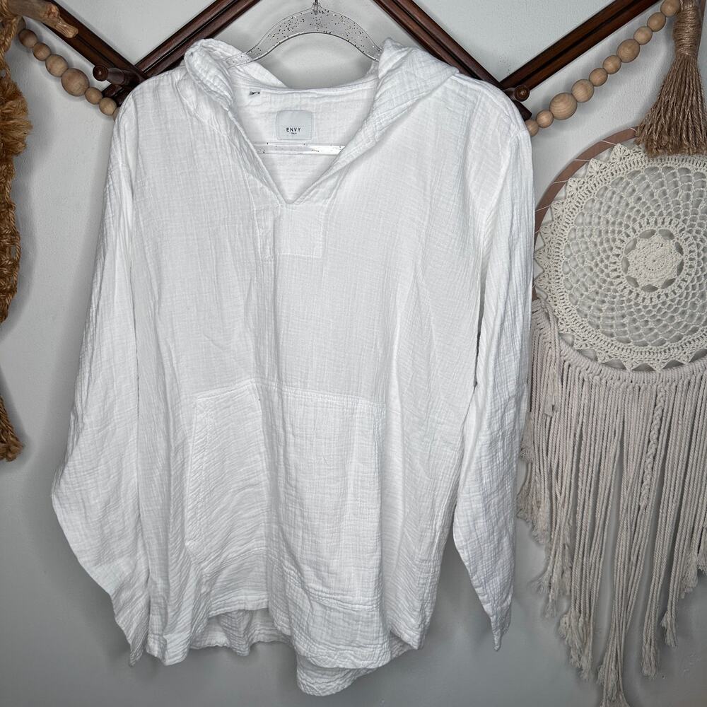 Envy White Gauzy Pullover Hoodie